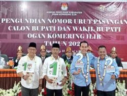 KPU OKI Bagikan Nomor Urut Paslon Bupati-Wakil Bupati Jadi Dan Muri, Tetap Inginkan Pilkada Damai